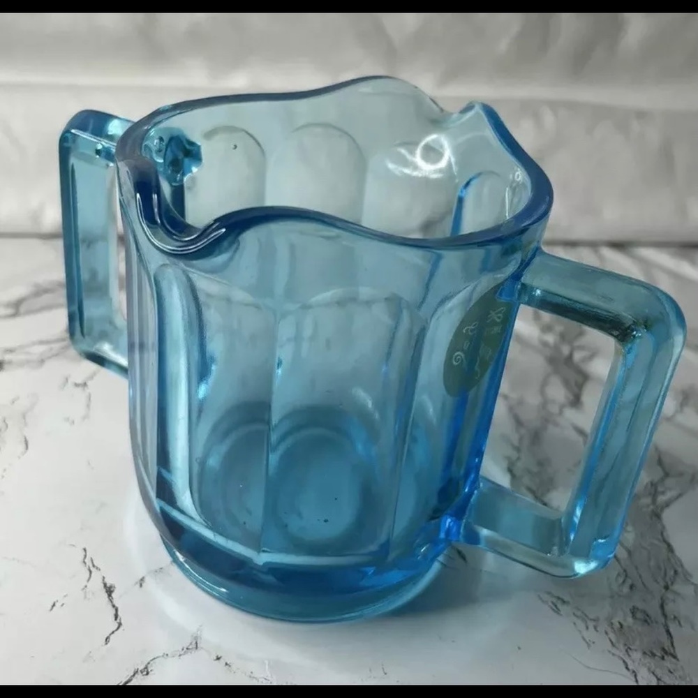 Creamer Blue Tiara Glass Creamer Pitcher.